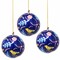 Set of 3 Handmade Hanging Tassels Birds and Flowers Ornaments with Glossy Finish